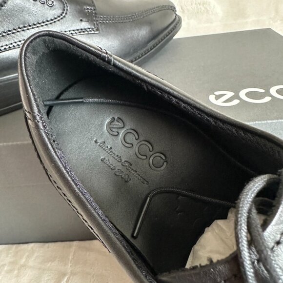 NIB! ECCO Men's New Jersey Lace-Up Dress Shoes Black Leather 051514 Size 7-7.5 - Picture 9 of 10